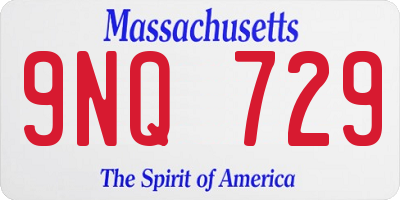 MA license plate 9NQ729