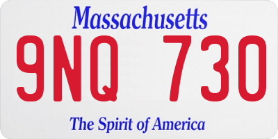 MA license plate 9NQ730