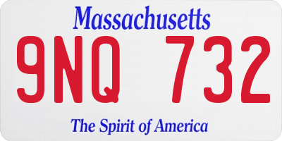 MA license plate 9NQ732
