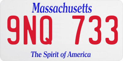 MA license plate 9NQ733