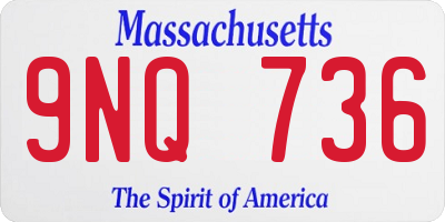 MA license plate 9NQ736