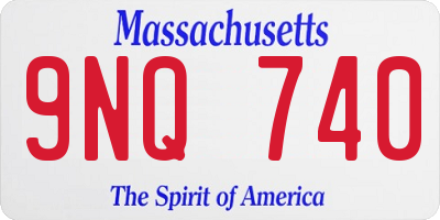 MA license plate 9NQ740