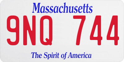 MA license plate 9NQ744