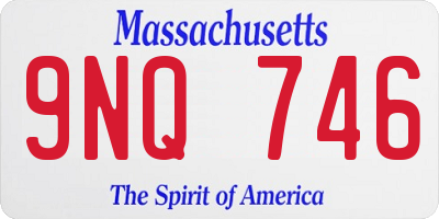 MA license plate 9NQ746