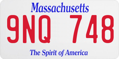 MA license plate 9NQ748