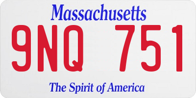 MA license plate 9NQ751