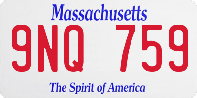 MA license plate 9NQ759
