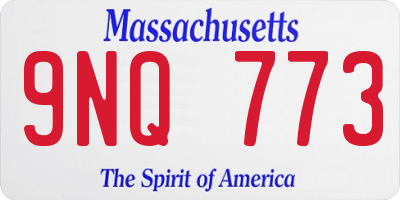 MA license plate 9NQ773