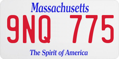 MA license plate 9NQ775