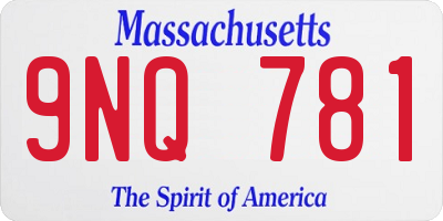 MA license plate 9NQ781