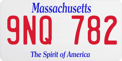 MA license plate 9NQ782