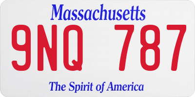 MA license plate 9NQ787