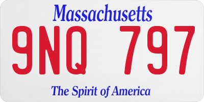 MA license plate 9NQ797
