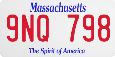 MA license plate 9NQ798