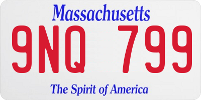 MA license plate 9NQ799