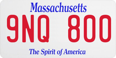 MA license plate 9NQ800