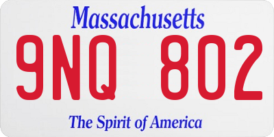 MA license plate 9NQ802
