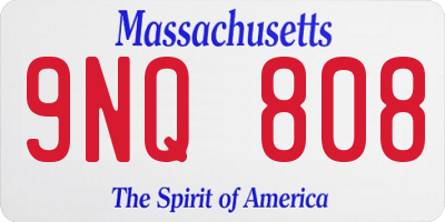 MA license plate 9NQ808
