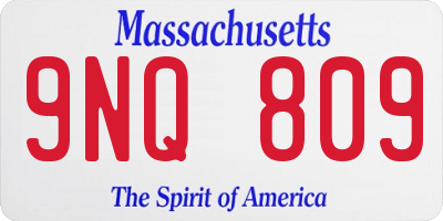 MA license plate 9NQ809