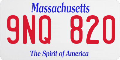 MA license plate 9NQ820
