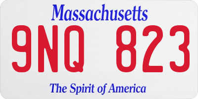 MA license plate 9NQ823