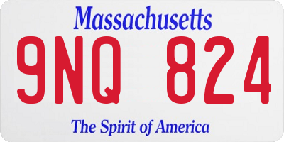 MA license plate 9NQ824