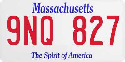 MA license plate 9NQ827