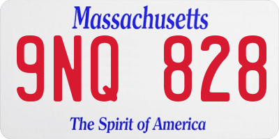 MA license plate 9NQ828