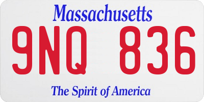 MA license plate 9NQ836