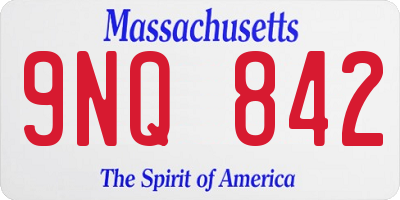 MA license plate 9NQ842