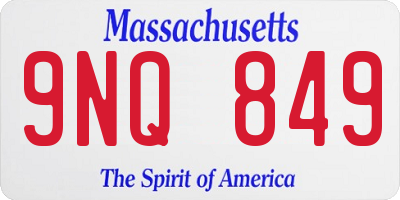MA license plate 9NQ849