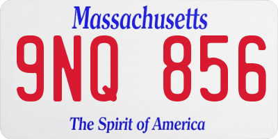 MA license plate 9NQ856