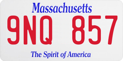 MA license plate 9NQ857
