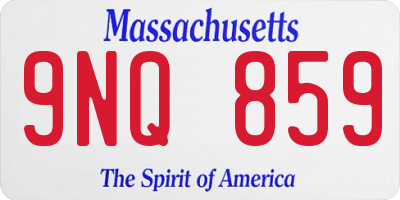 MA license plate 9NQ859