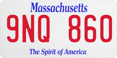 MA license plate 9NQ860
