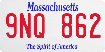 MA license plate 9NQ862