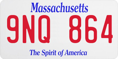 MA license plate 9NQ864