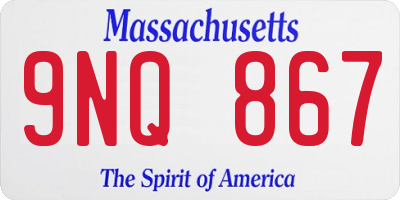 MA license plate 9NQ867