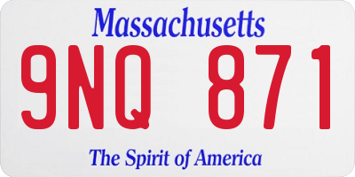 MA license plate 9NQ871