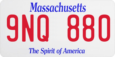 MA license plate 9NQ880