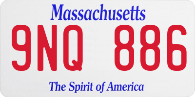 MA license plate 9NQ886