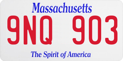 MA license plate 9NQ903