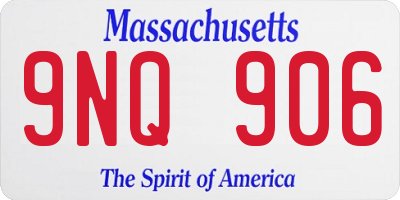 MA license plate 9NQ906