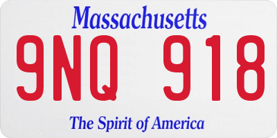 MA license plate 9NQ918