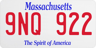 MA license plate 9NQ922