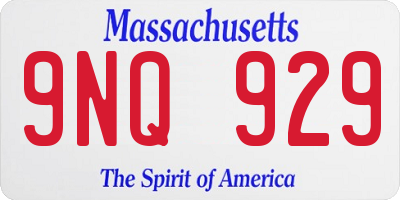 MA license plate 9NQ929