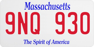 MA license plate 9NQ930