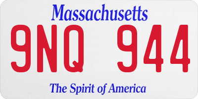 MA license plate 9NQ944