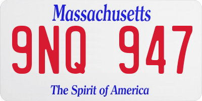 MA license plate 9NQ947