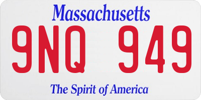 MA license plate 9NQ949